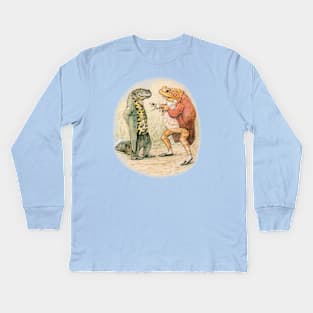 Jeremy Fisher and Sir Isaac Newton - Beatrix Potter Kids Long Sleeve T-Shirt